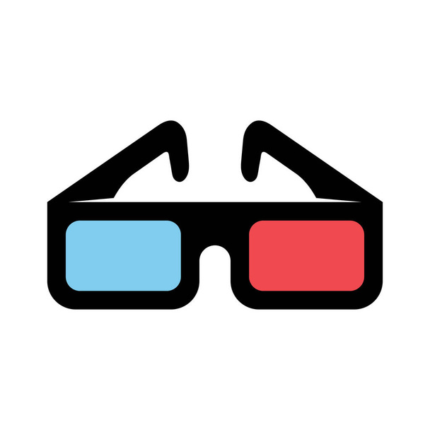 Cinema 3d glasses icon. Stereo glasses. Vector illustration, isolated on white background. - ベクター画像