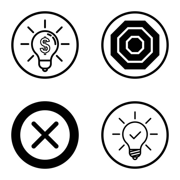 Circles1-2 płaski zestaw ikon izolowany na białym tle - Wektor, obraz