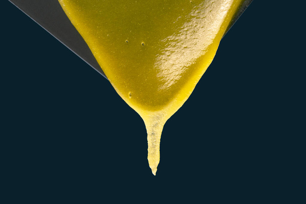 Fresh flower honey flows down from the plate. vitamin organic food - Фото, зображення