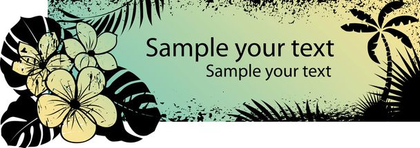 Tropical floral grunge banners - Vector, Imagen