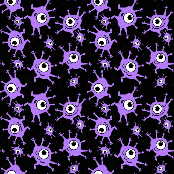 Kids seamless aliens monsters pattern for wrapping paper and gifts and cards and textiles and packaging and hobbies - Photo, Image