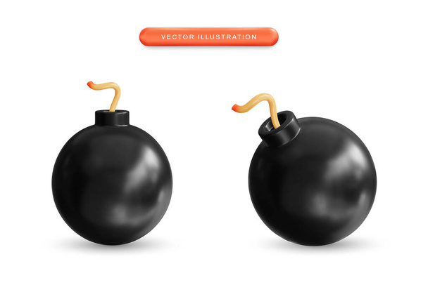 Realistische 3D runde Bombe Vektor Illustration - Vektor, Bild