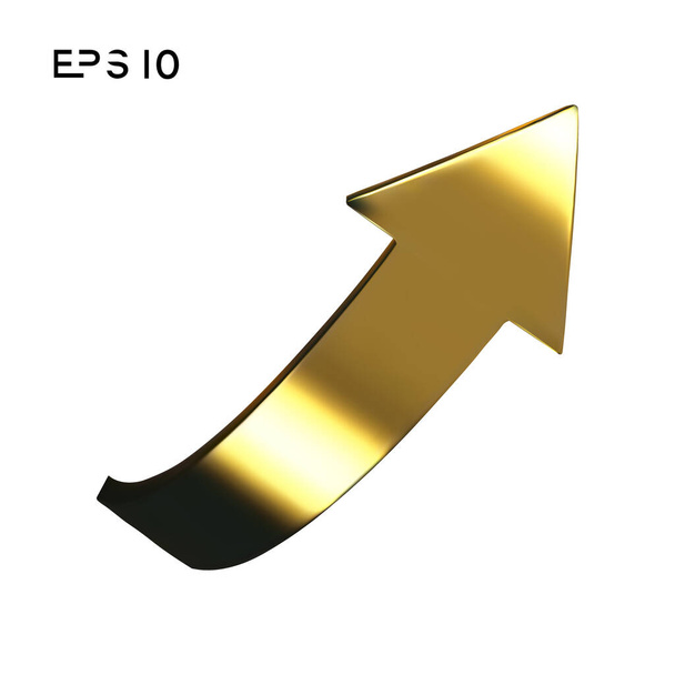 Gold arrow spin isolated on white background. Vector arrow button symbol. - Vektori, kuva