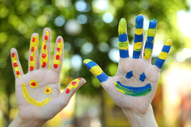 Smiling colorful hands - Фото, зображення