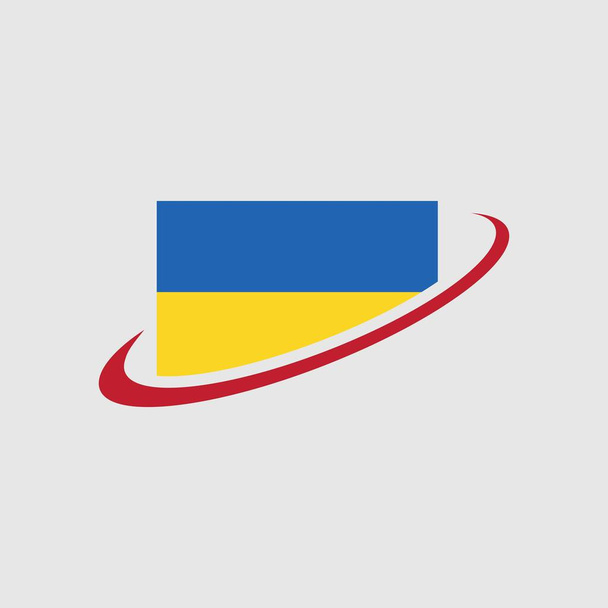 bandeira de símbolo ucraniano modelo de design de ilustração azul e amarelo - Vetor, Imagem