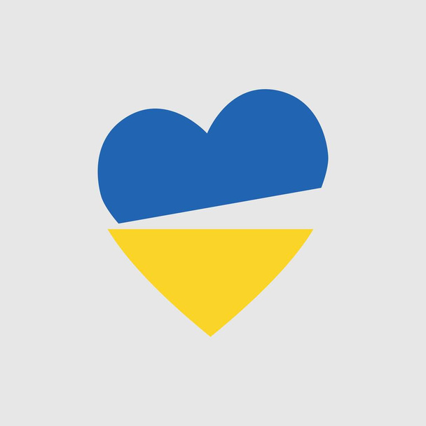 Bandera de Ucrania símbolo azul y amarillo ilustración diseño plantilla - Vector, imagen