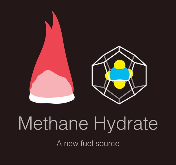 Metan hidrat, yanıcı buz enerji denizden - Vektör, Görsel