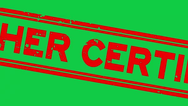 Grunge červená košer certifikované slovo čtverec gumové razítko zoon ven ze zeleného pozadí - Záběry, video
