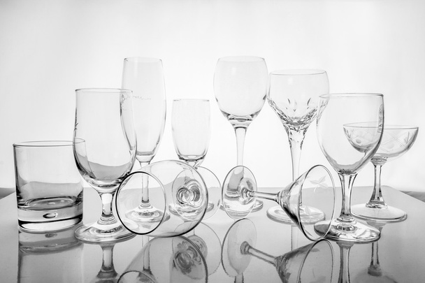 Collage of empty glasses - Fotografie, Obrázek