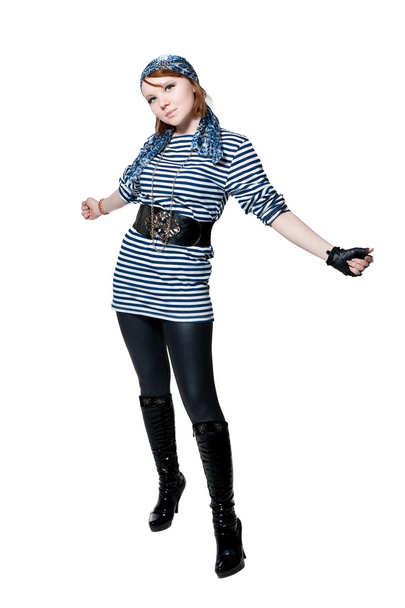 Красивая девушка, одетая как пират
 - Фото, изображение