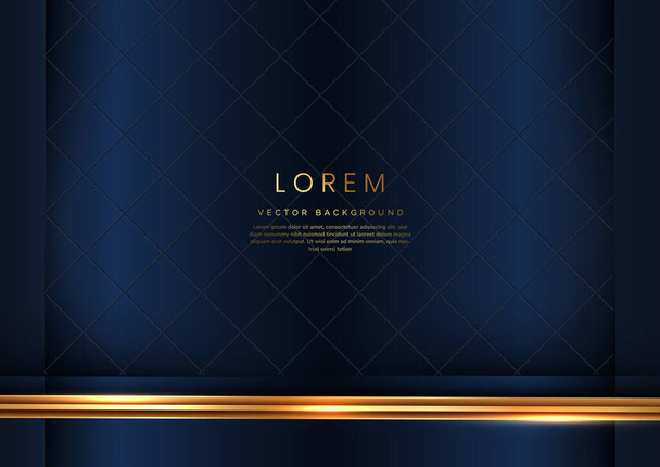 Abstrakte 3d moderne Luxus-Vorlage dunkle und schwarze Dreiecke Hintergrund mit goldenen Linien Licht funkeln. Vektorillustration - Vektor, Bild