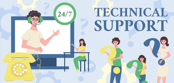 Technical Support Background - Вектор,изображение