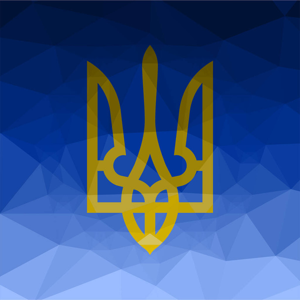 Les armoiries de l'Ukraine sur le fond triangulaire abstrait - Vecteur, image