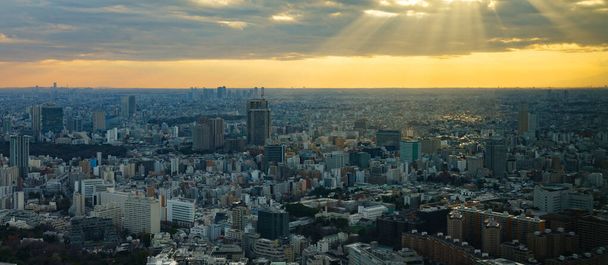 Esti kilátás Tokió belvárosára Japánban - Fotó, kép