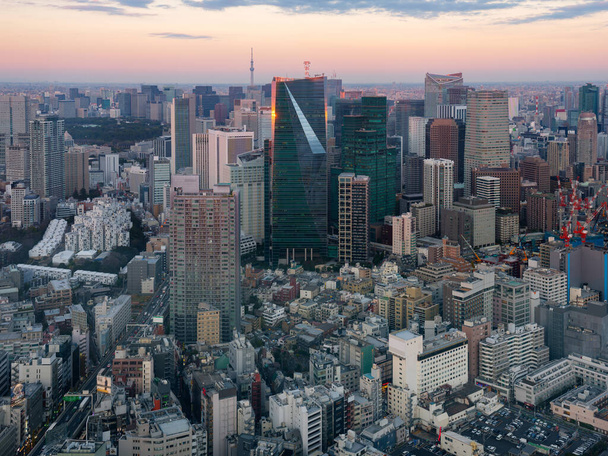 Iltanäkymä Tokion keskustaan Japaniin - Valokuva, kuva