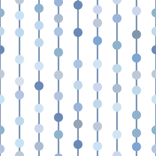 Patel blauw geometrisch vector patroon, naadloze herhaling, verticale strepen met stippen, abstracte achtergrond - Vector, afbeelding