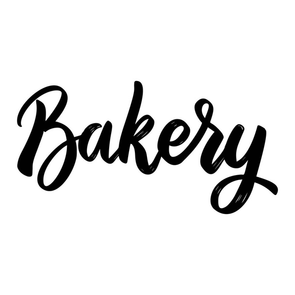 Bakery. Lettering phrase on white background. Design element for poster, card, banner, sign. Vector illustration - Вектор, зображення