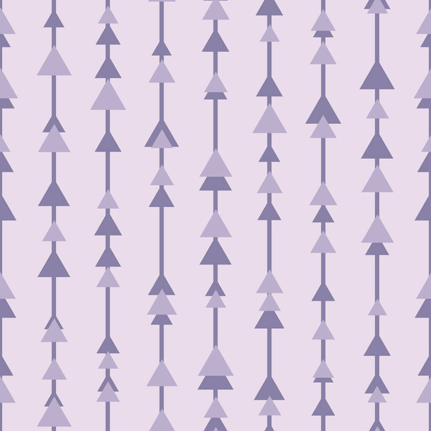 Motif vectoriel géométrique violet, répétition sans couture, bandes verticales avec flèches, fond abstrait - Vecteur, image