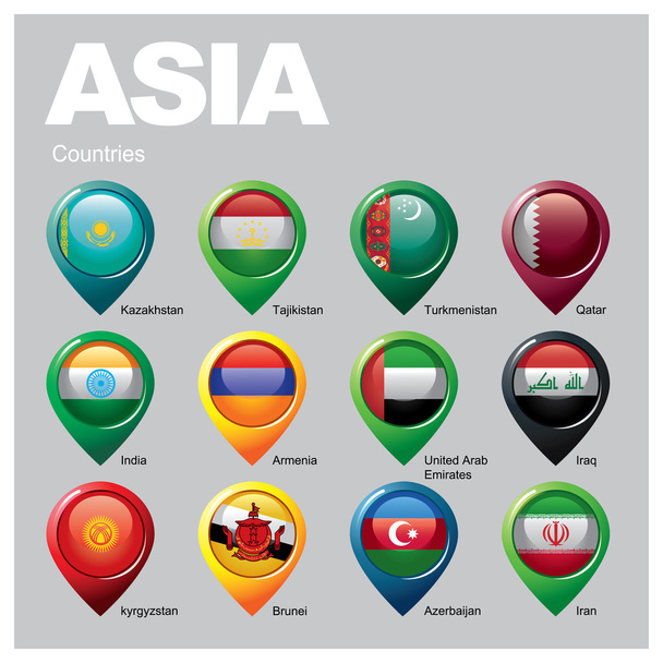 Länder Asiens - Teil acht - Vektor, Bild