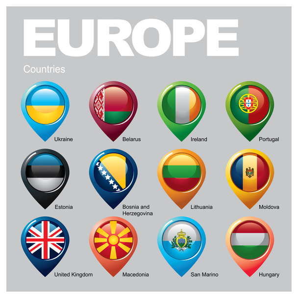 europäische länder - teil sechs - Vektor, Bild