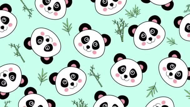 panda urso sem costura padrão. ilustração animação - Filmagem, Vídeo