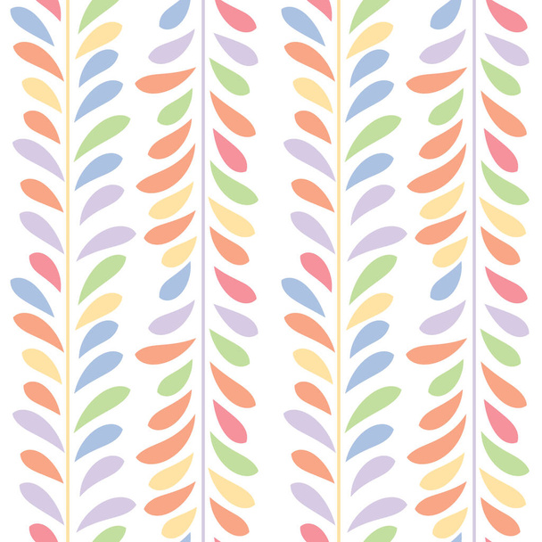Kleurrijke blad vector patroon, naadloze botanische print, slinger achtergrond, eindeloze herhalende tegel. - Vector, afbeelding