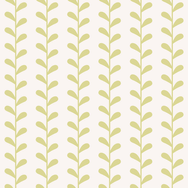 Green leaf vector pattern, seamless botanical print, garland background, endless repeating tile, mid century modern. - Wektor, obraz