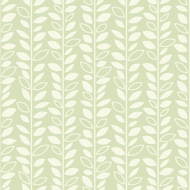 Pastel groen blad vector patroon, naadloze botanische print, slinger achtergrond, eindeloze herhalende tegel. - Vector, afbeelding