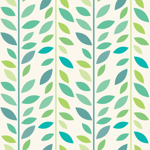 Levendig groen bladeren vector patroon, naadloze botanische print, slinger achtergrond, eindeloze herhaling tegel. - Vector, afbeelding
