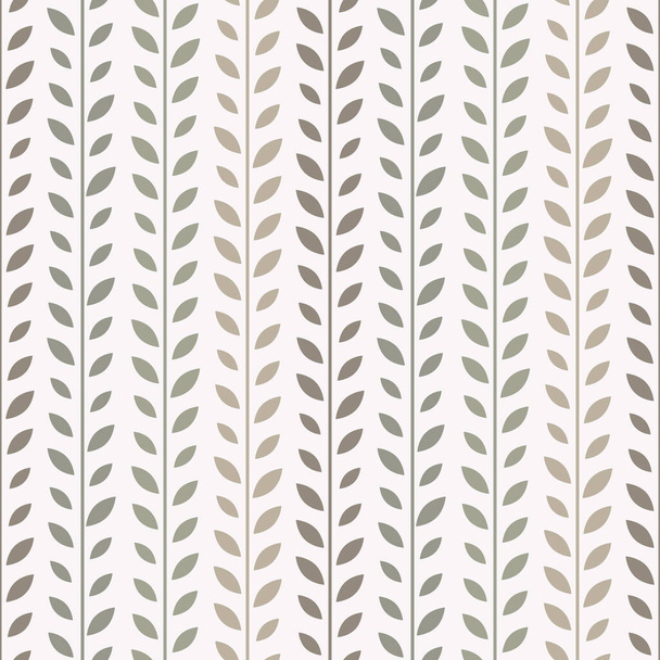 Brown leaf vector pattern, seamless botanical print, garland background, endless repeating tile. - Wektor, obraz
