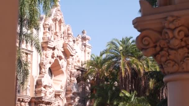 Arquitectura colonial española, barroco o rococó, Balboa Park, San Diego - Imágenes, Vídeo