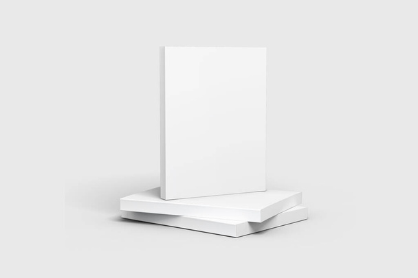 Livros softcover em branco ou modelo de revista isolado em fundo branco. Renderização 3D. Mock-up - Foto, Imagem