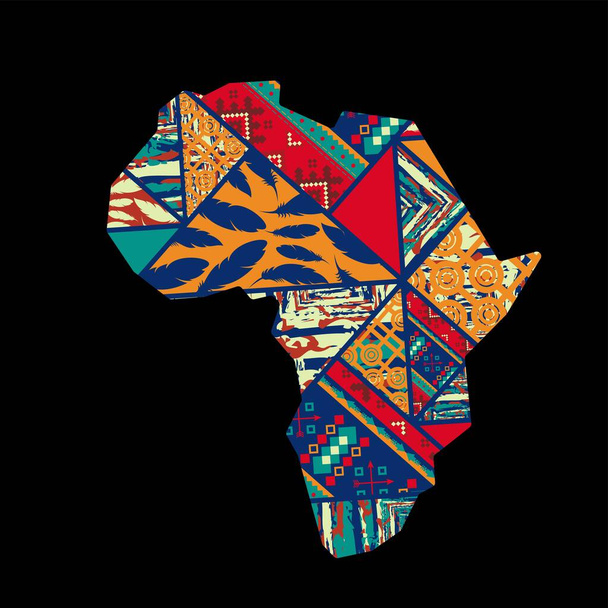 African continent black background - Vector, Image