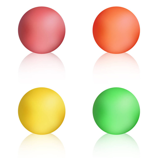 Conjunto de bolas 3D realistas de colores. - Vector, Imagen