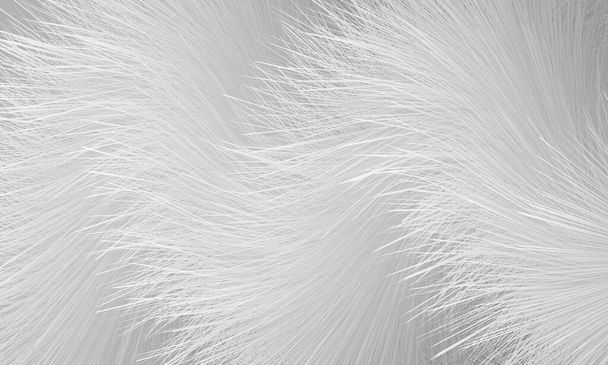 Witte bont vector abstracte achtergrond. Lichtgrijze shaggy harige 3d haartextuur. pluizig wit abstract achtergrond. - Vector, afbeelding