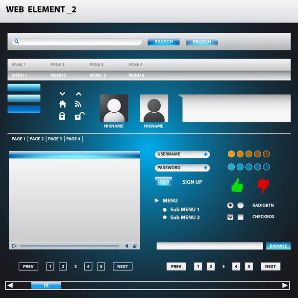 Web elements - Vetor, Imagem