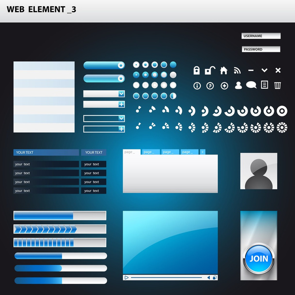 Web elements set - Vetor, Imagem