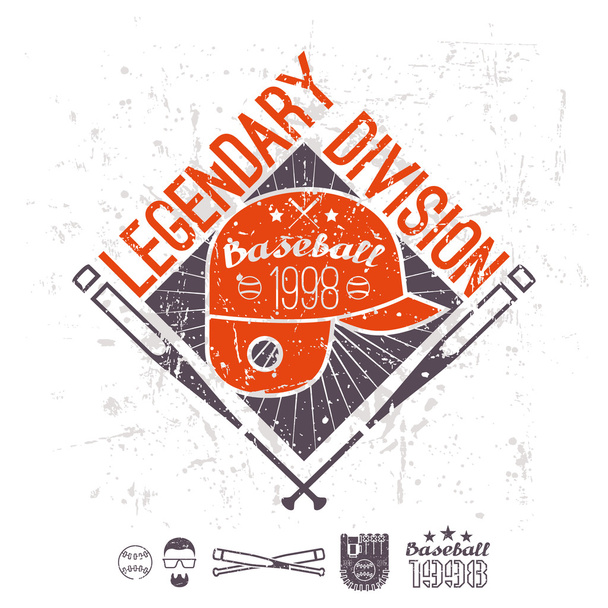 Emblema baseball leggendaria divisione del college
  - Vettoriali, immagini