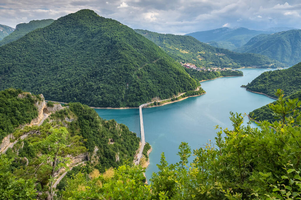 Landscape of the Piva Canyon in Pluzine, Montenegro. - Фото, изображение