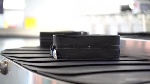 Equipajes que se mueven en la cinta transportadora del aeropuerto - Imágenes, Vídeo