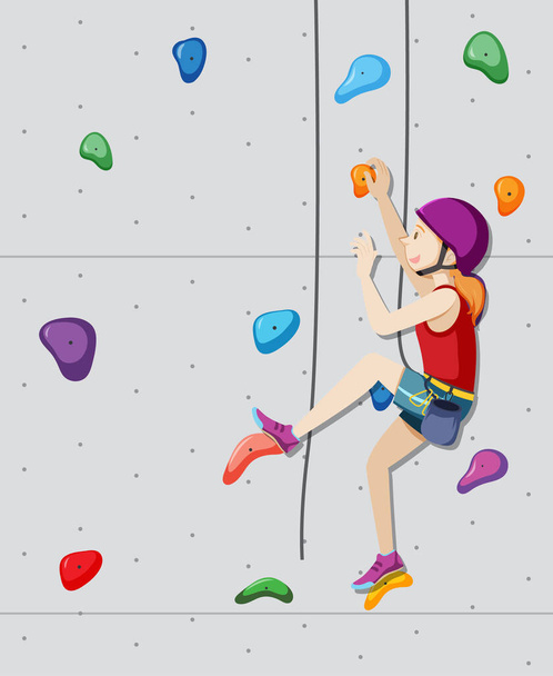 Indoor rock climbing gym illustration - ベクター画像
