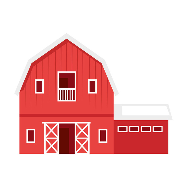 red stable facade - Vektor, obrázek