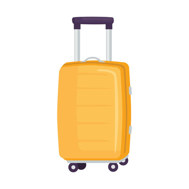 yellow suitcase travel - Vector, Image