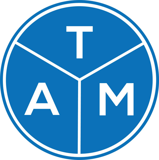 Projeto do logotipo da carta TAM no fundo branco. TAM criativo iniciais conceito logotipo carta. Desenho da carta TAM. - Vetor, Imagem