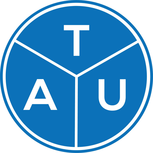 Návrh loga TAU na bílém pozadí. TAU kreativní iniciály koncept písmene loga. TAU letter de - Vektor, obrázek