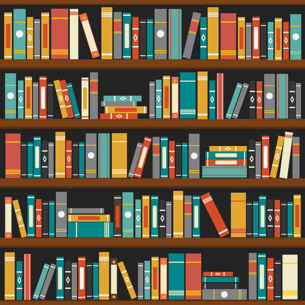 Vector of library book shelf background - Vector, Image