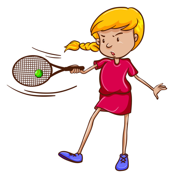 een professionele tennisspeelster - Vector, afbeelding