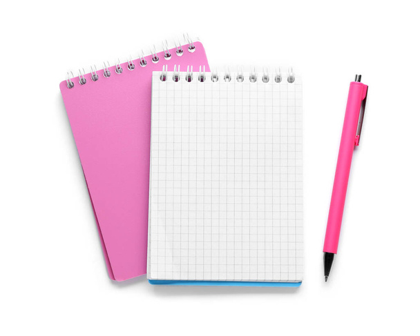 Notebooks and pen isolated on white - Photo, image
