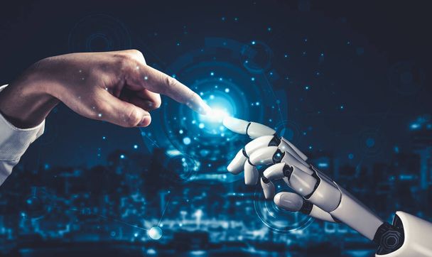 Budoucí umělá inteligence a strojové učení pro robota nebo kyborga - Fotografie, Obrázek