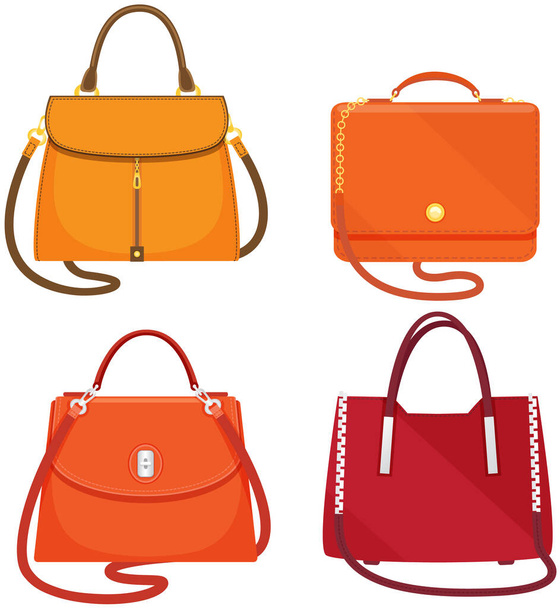 Cartoon illustration of women bag vector icon isolated on white background, stylish handbag - Vettoriali, immagini